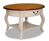 Leick French Countryside Round Storage Coffee Table, Ivory