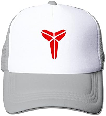 LIANBANG Kobe Bryant Black Mamba Logo Adjustable Printing Snapback Mesh Hat Unisex Adult Baseball Mesh Cap Grey
