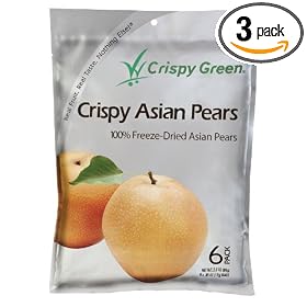 Crispy Green Fruit Snacks, Crispy Asian Pears, 2.2-Ounce Pouches (Pack of 3)
