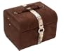 Wolf London Amberley Medium Brown Suede Square Jewel Case