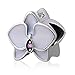 925 Sterling Silver Flower Charm Orchid Charm Love Charm Anniversary Charm ChristmasCharm for Pandora Charms Bracelet (White)