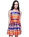 OMEYA.WANSHIDA. Women's Summer Casual Sleeveless Stripe Cocktail Mini Party Dress