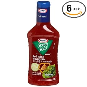 Kraft Seven Seas Red Wine Vinaigrette Dressing and Marinade, 16-Ounce Bottles (Pack of 6)