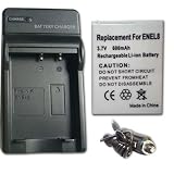 NEW BATTERY + CHARGER FOR NIKON COOLPIX S51 S51C S52 S52c S6 S7 S8 S9 EN-EL8 ENEL8 + car plug