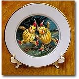 Vintage Halloween Scarecrows Running - 8 Inch Porcelain Plate