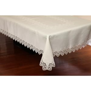 Lace Tablecloth Oblong / Rectangle 68x140 White Washable Lace Tablecloth Oblong / Rectangle 68x140 White Washable