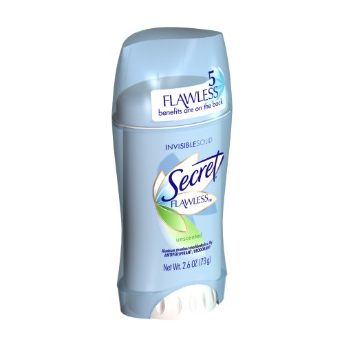 good antiperspirant:Secret Flawless Renewal, Invisible Solid, Unscented, 2.6-Ounce Bottle (Pack of 4)