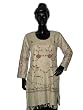 Indian Designer Kurtis- Seashell Cream Color Tunic Designer Silk Kurti Clothing of India Casual Dresses Size M Free Shipping