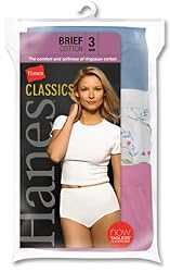 Womens Hanes 3 Pair Classics Cotton Briefs - CW40WH