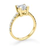 1 1/2 ct, I Color, SI2 Clarity, Certified, Princess Cut, Diamond Engagement Ring in 18K Gold / Yellow