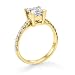1 1/2 ct, I Color, SI2 Clarity, Certified, Princess Cut, Diamond Engagement Ring in 18K Gold / Yellow