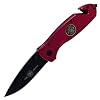 Red M-Tech Fire Fighter Rescue Knife