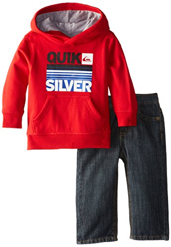 Quiksilver Baby Boys' Red Hoody with Jeans, Red, 18 Months