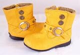Yellow faux leather toddler boot with zip Pingguo size 15 or UK size 3.5 (approx 7-10 months)
