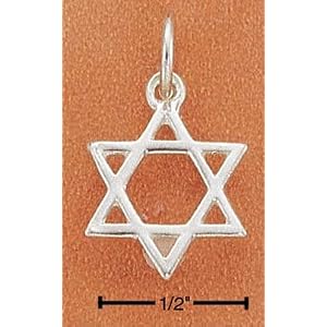 Religious Jewelry Ch-1656 : Simple Jewish Star Charm