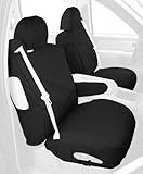 IMAGE OF Covercraft Custom-Fit Front Bucket SeatSaver Seat Covers - Polycotton Fabric, Charcoal Black