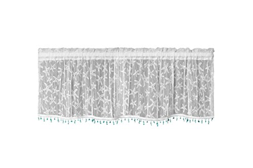 Sale Heritage Lace Starfish Valance With Trim 45 By 15 Inch White