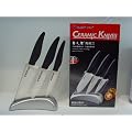 Zhuhai Premium Ceramic Knife Set Includes 3" Paring Knife, 5 1/2" Chef's Knife, 5" Utility Knife and Block Cook like a Pro!