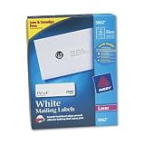 Avery 1-1/3 x 4 Inch White Mailing Labels 3500 Count (5962)