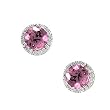 14K White Gold Pink Tourmaline and Diamond Earrings