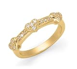 14k Yellow Gold Diamond 3 Heart Ring (1/5 cttw, H-I Color, SI1-SI2 Clarity)