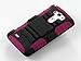 ULAK LG G3 Case, Dual Layer Holster Hybrid Protective Case with Kickstand Belt Swivel Clip Case for LG G3 (Hot Pink)