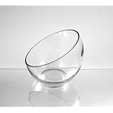 WGV Clear Slant Cut Bowl Glass Vase/Glass Terrarium, 6-Inch x 2.7-Inch