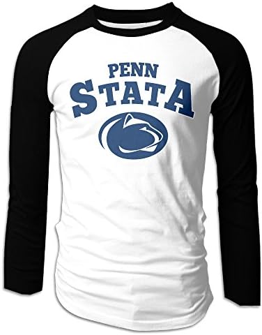 NORAL Men's Penn State University Long Sleeve Baseball T-Shirt Raglan Jersey Black Size XL