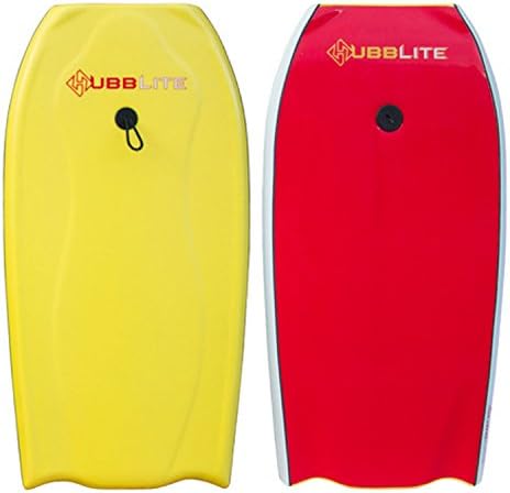 Hubboards Hubb Lite EPS 45 BT Bodyboard - Yellow deck, White rails, Red bottom