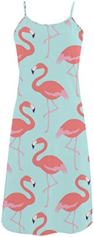High Quality Flamingo Summer Women's Sleeveless Slip Dress Sundress
