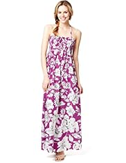 Halterneck Floral Sketch 2-in-1 Maxi Dress