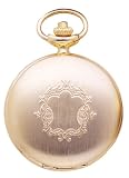 Avalon Gold-tone Covered Pocket Watch with Chain, # 1147