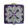 Purple Elegant Square Bejeweled Compact Mirror