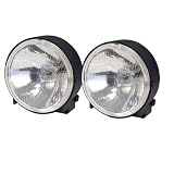 4in Round clear driving kit; black housing