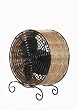 Deco Breeze Round Khaki 7-Inch Natural Rattan Desktop Fan