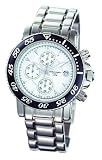 Charles Hubert Paris - Men's Premium Chronograph Dress Watch with White Ceramic Dial, Date, and Luminous Hands/Markers