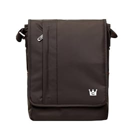 CaseCrown Vertical Multi Pocket Messenger Bag (Chocolate Brown) for the Toshiba Mini NB300 10.1-inch Netbook