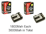 2 Canon NB-2LH Replacement Batteries 900mAh Each High Capacity Li-ion Battery Packs 1800MAH In Total for Canon EOS Digital Rebel Digital Rebel XT XTI 350D 400D, Canon Powershot G7 G9 S40 S50 S60 S70 S80, Canon VIXIA HG10 HV20 HV30 HV40