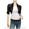 Plus Size Floral Lace Bolero Shrug Black