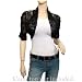 Plus Size Floral Lace Bolero Shrug Black - 3X