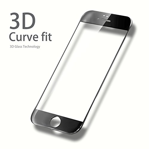 D&P [3D Original curve fit series] iPhone 6S Plus / iPhone 6 Plus full coverage tempered glass screen protector+backside screen protector, pure glass 3D curve polishing technology [Black,1+1]