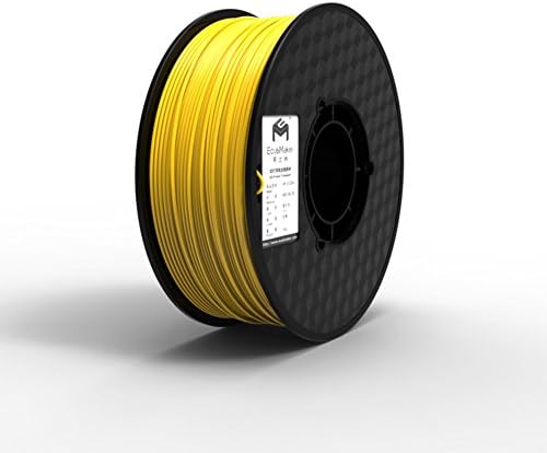 EcubMaker 3D Printer ABS Filament 1.75mm Diameter +/-0.02mm Tolerance Yellow