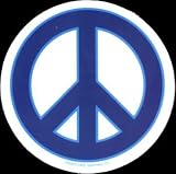Blue Peace Sign, White Background - 4