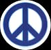 Blue Peace Sign, White Background - 4