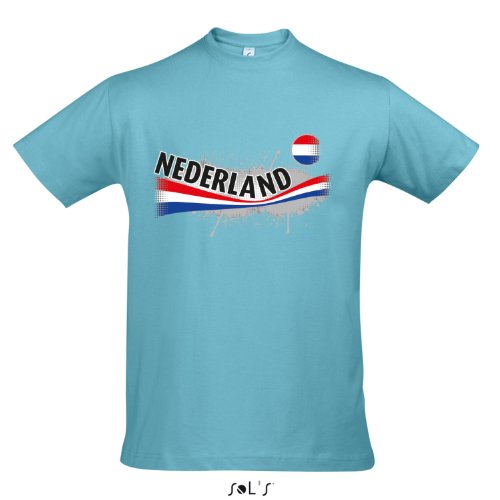 Fanshirt-Herren NEDERLAND, Niederlande, Holland Ländershirt EM / WM Trikot S-XXL , Atoll blue , L
