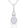 1/3ctw Pear & Round Brilliant-Cut Diamond Pendant in 14kt White Gold