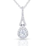 1/3ctw Pear & Round Brilliant-Cut Diamond Pendant in 14kt White Gold