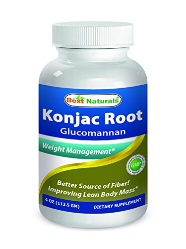 Glucomannan Konjac Root Powder 4 OZ by Best Naturals (Glucomannan 100% Pure Powder) - Supports Healthy Weight Management