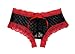 Trixx Intimates Women's Black Crotchless Boyshort Panty With Red Laceup X-Large