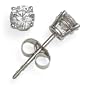 14k White Gold Round Diamond 4-Prong Solitaire Earrings (1/2 ct, J, I2)